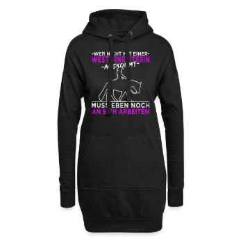 Westernreiten - Westernpferd - Reining - Hoodie-Kleid - Schwarz - Vorne