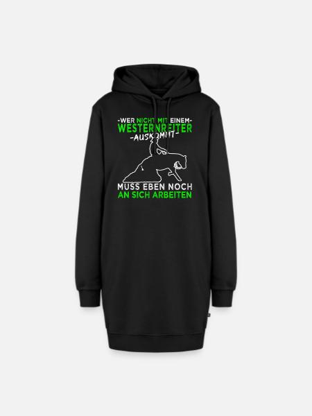 Westernreiten - Westernpferd - Reining - Hoodie-Kleid - Schwarz