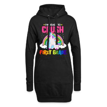 Je suis prêt à écraser les filles arc-en-ciel de 1ère année garçons - Sweat-shirt à capuche long Femme - noir - Devant