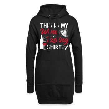 Sommelier Wine Drinking Tasting - Hoodie-Kleid - Schwarz - Vorne