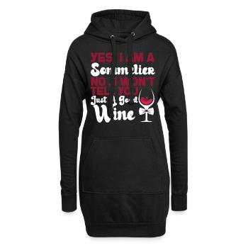 Sommelier Wine Drinking Tasting - Hoodie-Kleid - Schwarz - Vorne