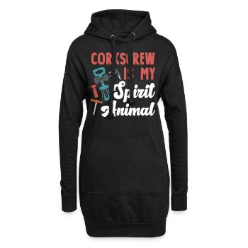 Dégustation de vin de sommelier - Sweat-shirt à capuche long Femme - noir - Devant