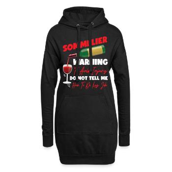 Sommelier Wine Drinking Tasting - Hoodie-Kleid - Schwarz - Vorne
