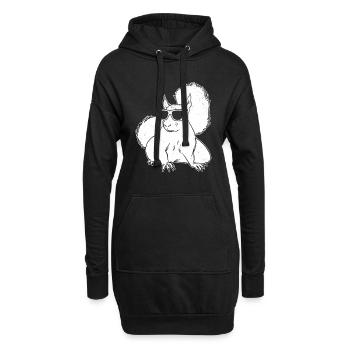 Squirrel Season Squirrel with sunglasses - Hoodie Dress - black - Front
