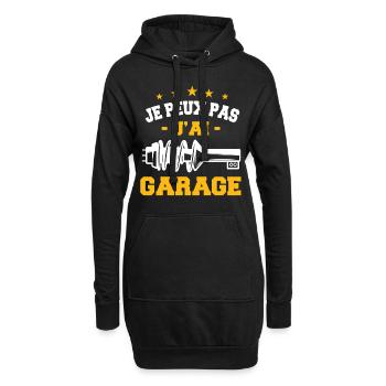 Je Peux Pas J'Ai Garage - Sweat-shirt à capuche long Femme - noir - Devant