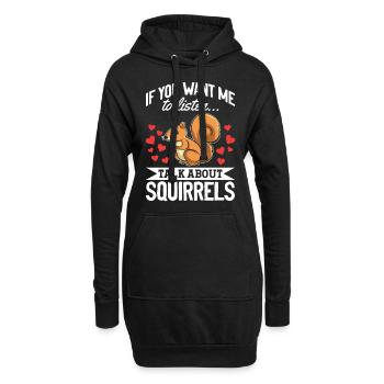 Écureuil - Si tu veux que j’écoute, - Sweat-shirt à capuche long Femme - noir - Devant