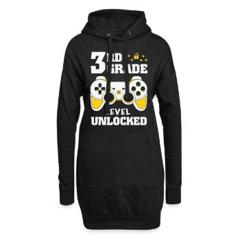 Zurück zur Schule Videospieler 3. Klasse - Hoodie-Kleid - Schwarz - Vorne