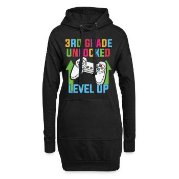 Zurück zur Schule Videospieler 3. Klasse - Hoodie-Kleid - Schwarz - Vorne