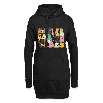 Groovy Hello Kindergarten Vibes Retro Lehrer - Hoodie-Kleid - Schwarz - Vorne