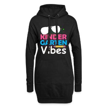 Groovy Hello Kindergarten Vibes Retro Lehrer - Hoodie-Kleid - Schwarz - Vorne