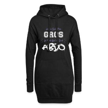 Humour gros, suis pas gros je n'ai qu'un seul abdo - Sweat-shirt à capuche long Femme - noir - Devant