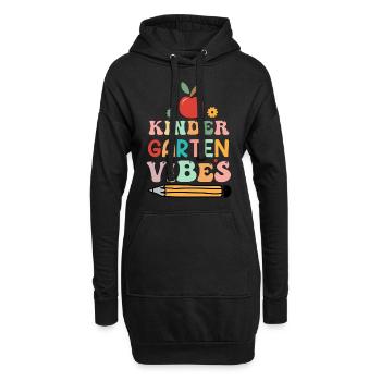 Groovy Hello Kindergarten Vibes Professeur rétro - Sweat-shirt à capuche long Femme - noir - Devant