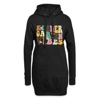Groovy Hello Kindergarten Vibes Retro Lehrer - Hoodie-Kleid - Schwarz - Vorne