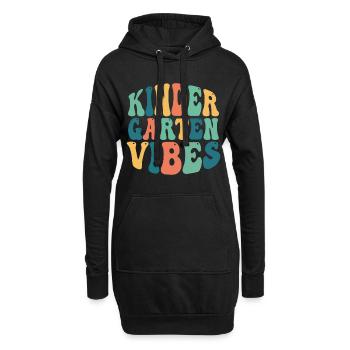 Groovy Hello Kindergarten Vibes Retro Lehrer - Hoodie-Kleid - Schwarz - Vorne