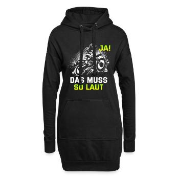 Motocross Tshirt Für Herren Damen Enduro Supermoto - Hoodie-Kleid - Schwarz - Vorne