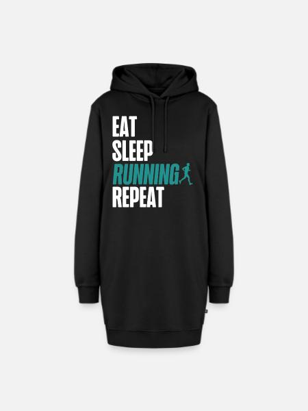 Running Runner Half Marathon Eat - Hoodie-Kleid - Schwarz