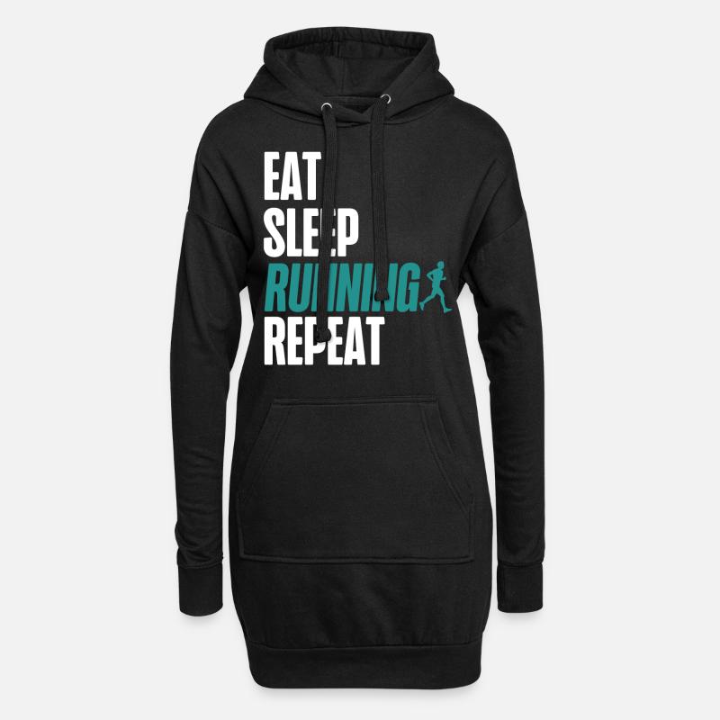 Running Runner Half Marathon Eat - Hoodie-Kleid - Schwarz