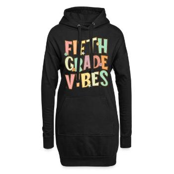 Vibrations de cinquième année - Équipe de 5e année Rétro 1er jour - Sweat-shirt à capuche long Femme - noir - Devant