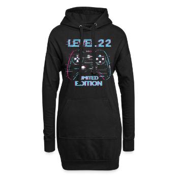 Geburtstag Level 22 Gaming Limited Edition Gamer - Hoodie-Kleid - Schwarz - Vorne