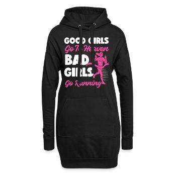 Running Runner Half Marathon Girl - Hoodie-Kleid - Schwarz - Vorne