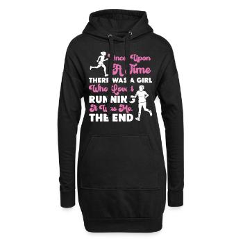 Running Runner Half Marathon Girl - Hoodie-Kleid - Schwarz - Vorne