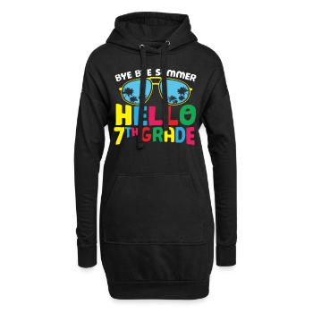 Bye Bye Summer Bonjour 7ème Année Retro Groovy Femmes - Sweat-shirt à capuche long Femme - noir - Devant