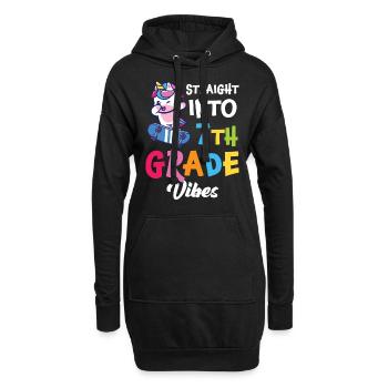 Straigt Into7th Grade Vibes Retro Groovy Frauen - Hoodie-Kleid - Schwarz - Vorne