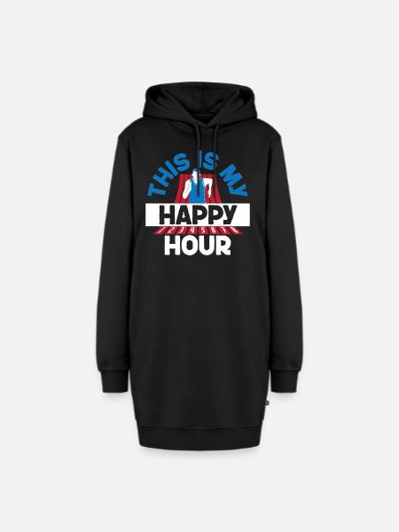 Running Runner Half Marathon This - Hoodie-Kleid - Schwarz