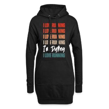 Running Runner Half Marathon - Hoodie-Kleid - Schwarz - Vorne