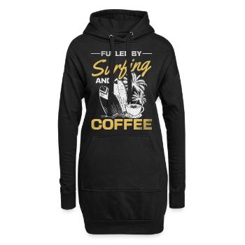 Surfen im Wasser, angetrieben durch Surfen und - Hoodie-Kleid - Schwarz - Vorne