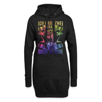 Surfen Wellenreiten Surfing Papa Surfbrett Surfer - Hoodie-Kleid - Schwarz - Vorne