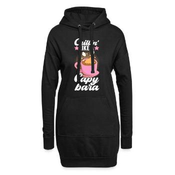 Capybara Wasserschwein - Sweat-shirt à capuche long Femme - noir - Devant