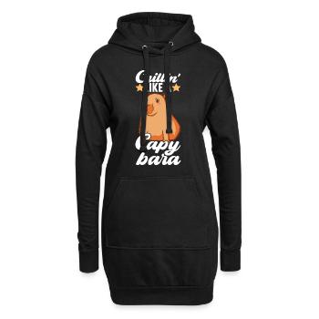 Capybara Wasserschwein - Sweat-shirt à capuche long Femme - noir - Devant
