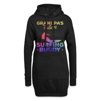 Surfing Baby Neugeborener Surfer Opas Zukunft - Hoodie-Kleid - Schwarz - Vorne