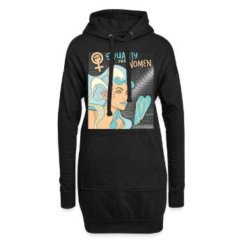 Droits des femmes, Égalité, Journée de la femme - Sweat-shirt à capuche long Femme - noir - Devant