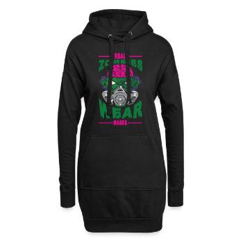 Effrayant halloween citrouille sorcières fantômes zombies - Sweat-shirt à capuche long Femme - noir - Devant