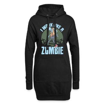 Effrayant halloween citrouille sorcières fantômes zombies - Sweat-shirt à capuche long Femme - noir - Devant