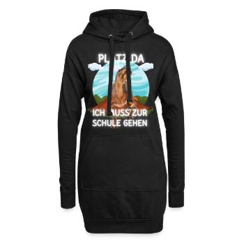 dinos schule - Hoodie-Kleid - Schwarz - Vorne