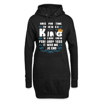 Il était une fois un roi. Février 2022 Anniversaire - Sweat-shirt à capuche long Femme - noir - Devant
