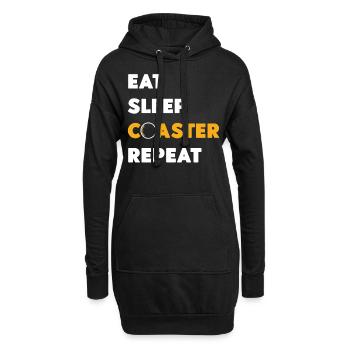 Roller Coaster Eat Sleep Coaster - Hoodie-Kleid - Schwarz - Vorne