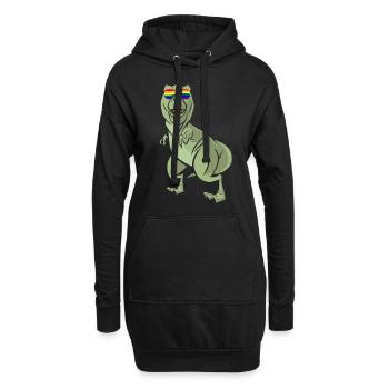 T-Rex - LGBTQ Gay Lesbienne Trans Pride Gay - Sweat-shirt à capuche long Femme - noir - Devant