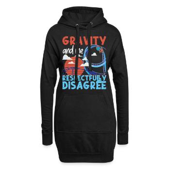 Montagnes russes Gravity et moi - Sweat-shirt à capuche long Femme - noir - Devant