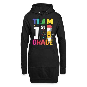 Team 1st Grade Teacher Schüler zurück in die Schule - Hoodie-Kleid - Schwarz - Vorne