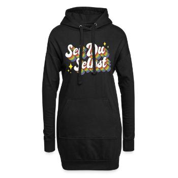 Pride CSD Sei Du Selbst Regenbogen LGBTQ Gay - Hoodie-Kleid - Schwarz - Vorne