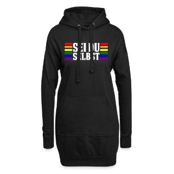 Lesbisch Schwul Regenbogen LGBTQ Gay Pride CSD - Hoodie-Kleid - Schwarz - Vorne