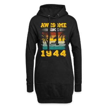 Awesome seit 1944 Vintage Geburtstagsgeschenk - Hoodie-Kleid - Schwarz - Vorne
