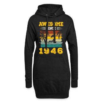 Awesome seit 1946 Vintage Geburtstagsgeschenk - Hoodie-Kleid - Schwarz - Vorne