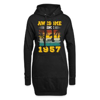 Génial depuis 1957 Vintage Cadeau d’anniversaire - Sweat-shirt à capuche long Femme - noir - Devant