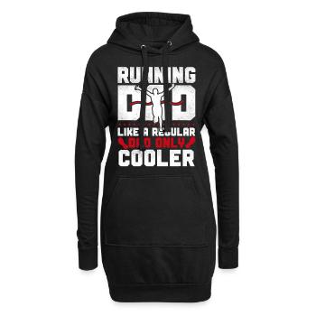 Coureur de course Semi-marathon Papa - Sweat-shirt à capuche long Femme - noir - Devant
