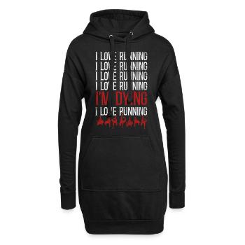 Running Runner Half Marathon - Hoodie-Kleid - Schwarz - Vorne